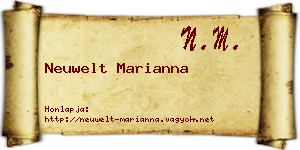 Neuwelt Marianna névjegykártya